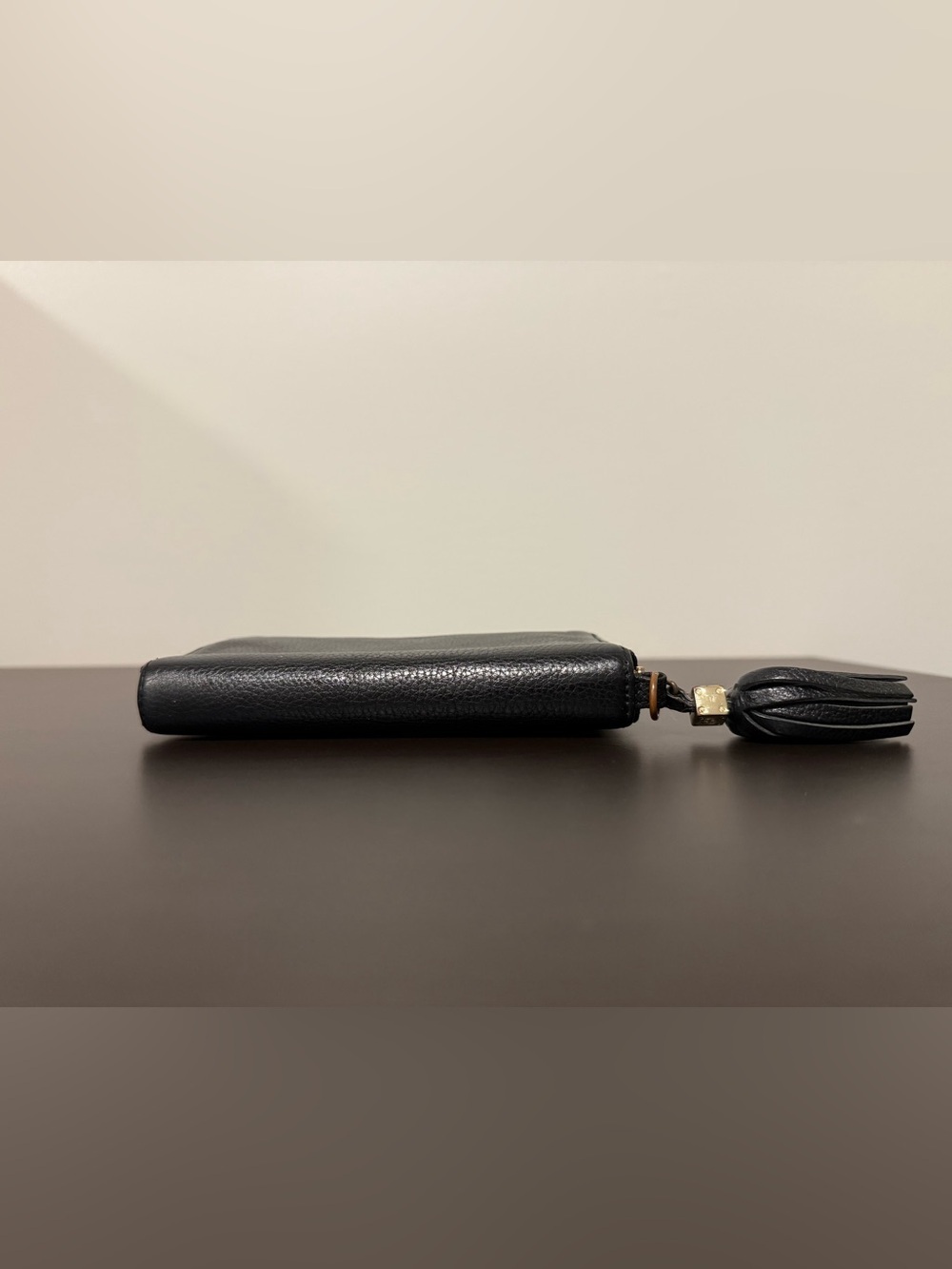 Tory Burch Thea Zip Continental Wallet Black Leather Tassel - Picture 3 of 12